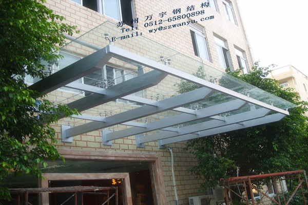 门厅玻璃雨棚-苏州万宇钢结构雨棚有限公司-金泉网空间